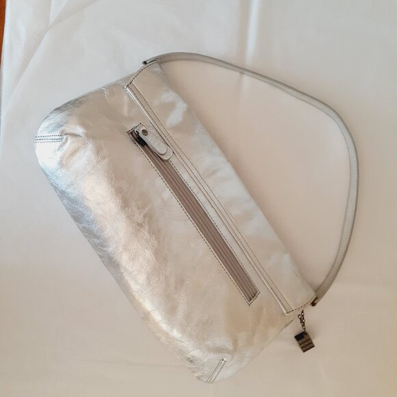 Helen Welsh Silver Leather Shoulder or Clutch Bag - Picture 3 of 16